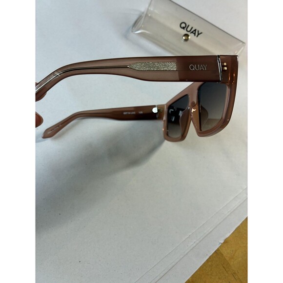 Quay Australia Sunglasses Womens Brown Get In Line Oversized Square Gradient main image 8